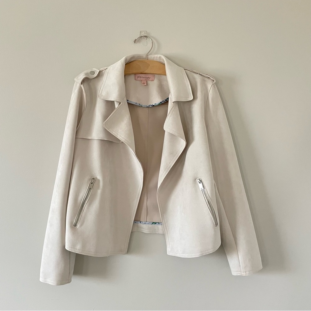 Philosophy Moto Tan Suede Jacket